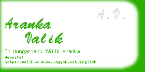 aranka valik business card