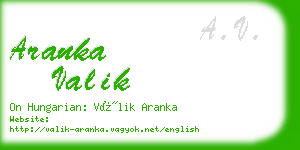 aranka valik business card